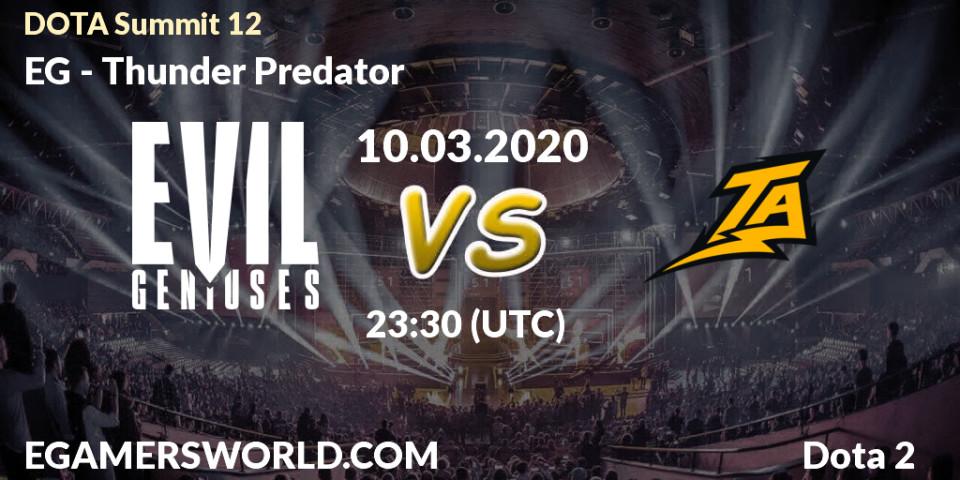 EG vs Thunder Predator: Match Prediction. 10.03.20, Dota 2, DOTA Summit 12