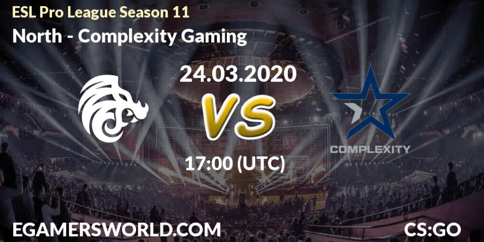 North vs Complexity Gaming: Match Prediction. 24.03.20, CS2 (CS:GO), ESL Pro League Season 11: Europe