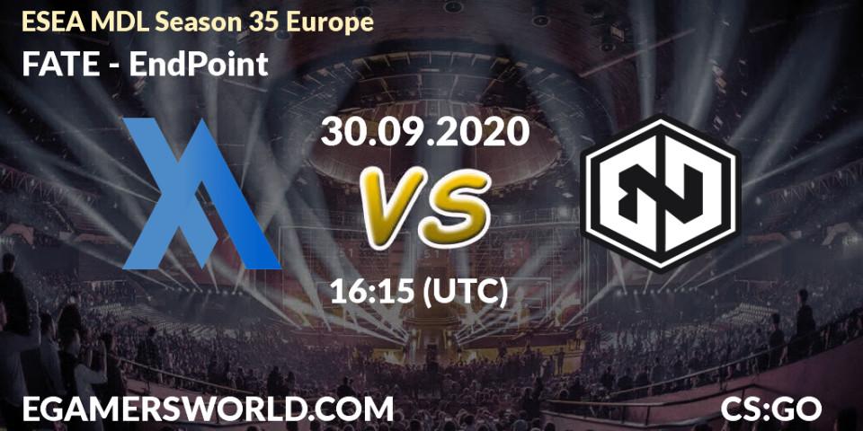 FATE vs EndPoint: Match Prediction. 30.09.2020 at 16:15, Counter-Strike (CS2), ESEA MDL Season 35 Europe