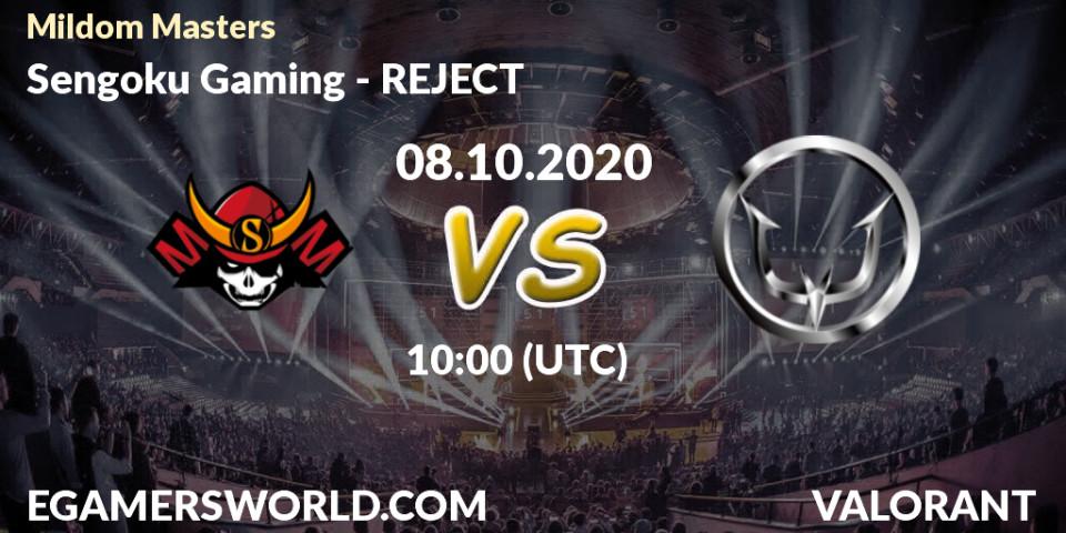 Sengoku Gaming vs REJECT: Match Prediction. 08.10.2020 at 10:00, VALORANT, Mildom Masters