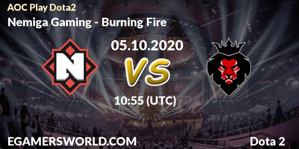 Nemiga Gaming vs Burning Fire: Match Prediction. 05.10.2020 at 12:01, Dota 2, AOC Play Dota2
