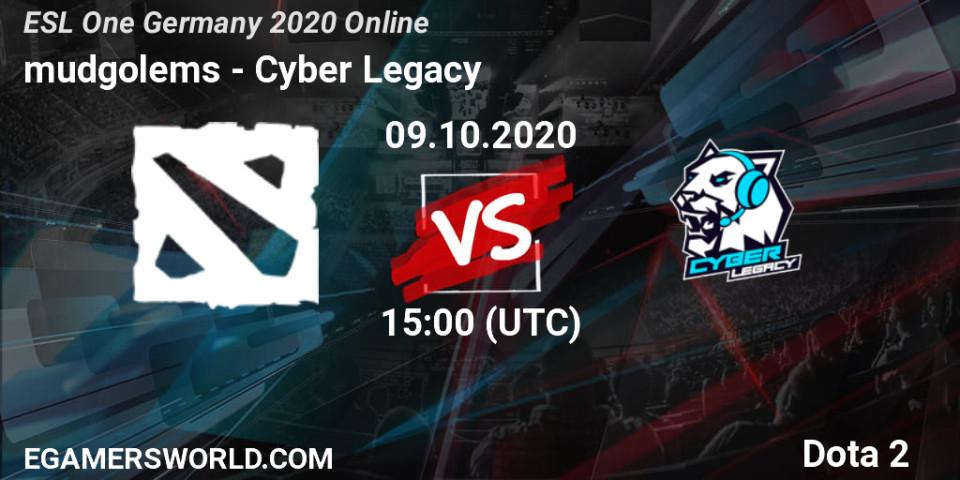 mudgolems vs Cyber Legacy: Match Prediction. 09.10.2020 at 15:00, Dota 2, ESL One Germany 2020 Online