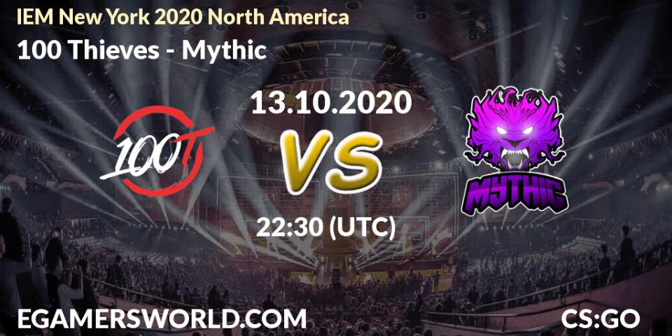 100 Thieves vs Mythic: Match Prediction. 13.10.2020 at 22:30, Counter-Strike (CS2), IEM New York 2020 North America
