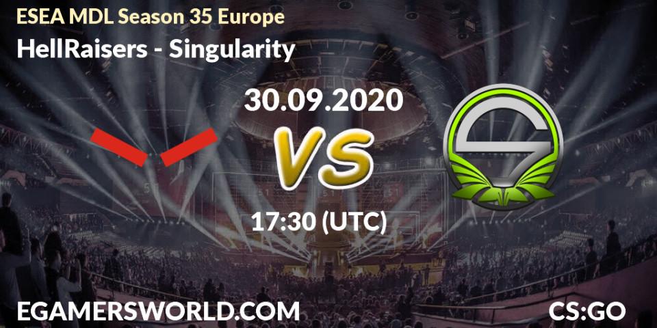 HellRaisers vs Singularity: Match Prediction. 30.09.2020 at 17:30, Counter-Strike (CS2), ESEA MDL Season 35 Europe