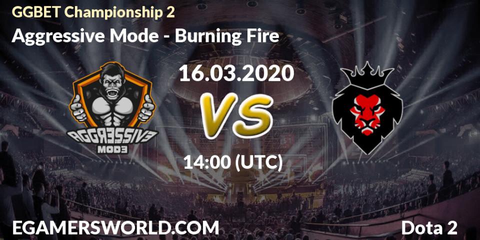 Aggressive Mode vs Burning Fire: Match Prediction. 16.03.20, Dota 2, GGBET Championship 2