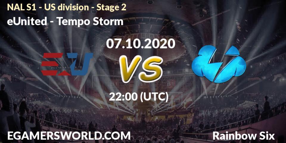 eUnited vs Tempo Storm: Match Prediction. 08.10.20, Rainbow Six, NAL S1 - US division - Stage 2