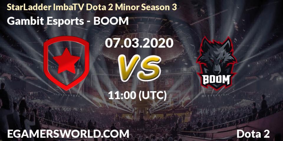 Gambit Esports vs BOOM: Match Prediction. 07.03.20, Dota 2, StarLadder ImbaTV Dota 2 Minor Season 3
