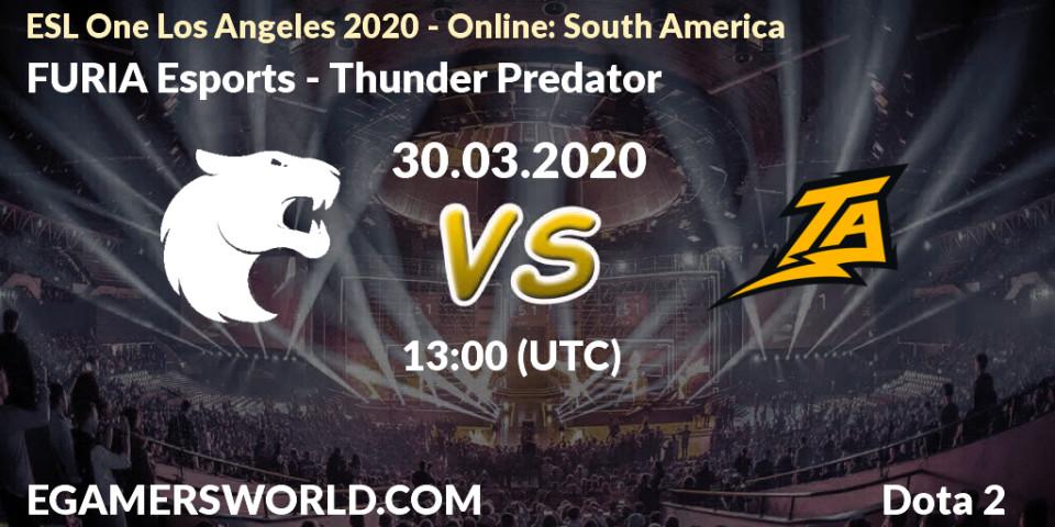 FURIA Esports vs Thunder Predator: Match Prediction. 30.03.20, Dota 2, ESL One Los Angeles 2020 - Online: South America