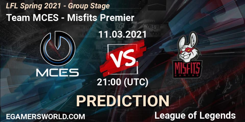 Team MCES vs Misfits Premier: Match Prediction. 11.03.2021 at 20:00, LoL, LFL Spring 2021 - Group Stage