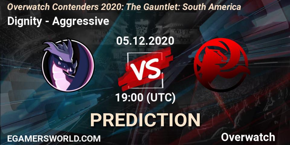Dignity vs Aggressive: Match Prediction. 05.12.2020 at 19:00, Overwatch, Overwatch Contenders 2020: The Gauntlet: South America