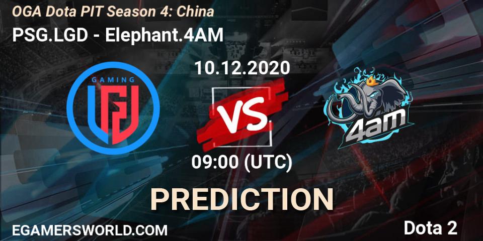 PSG.LGD vs Elephant.4AM: Match Prediction. 10.12.2020 at 09:24, Dota 2, OGA Dota PIT Season 4: China