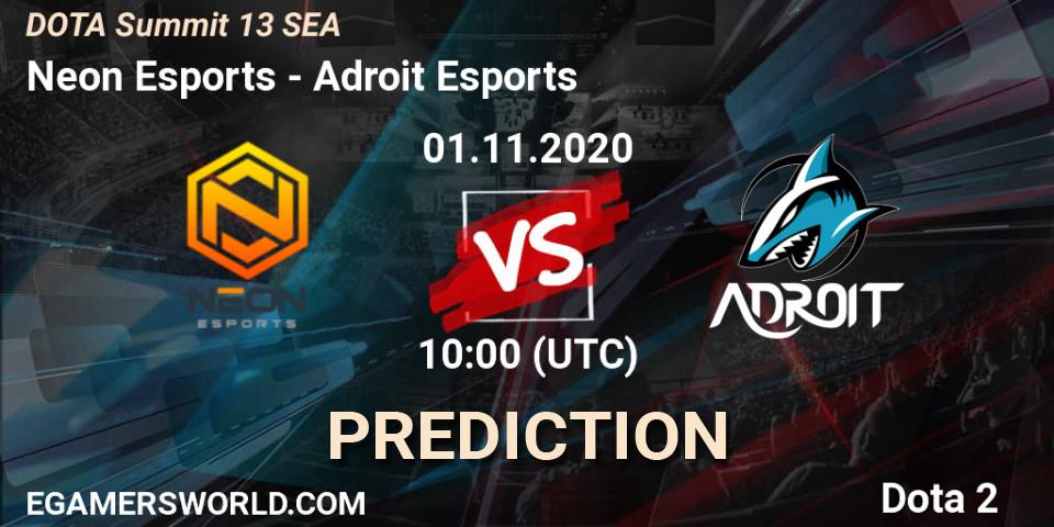 Neon Esports vs Adroit Esports: Match Prediction. 31.10.20, Dota 2, DOTA Summit 13: SEA