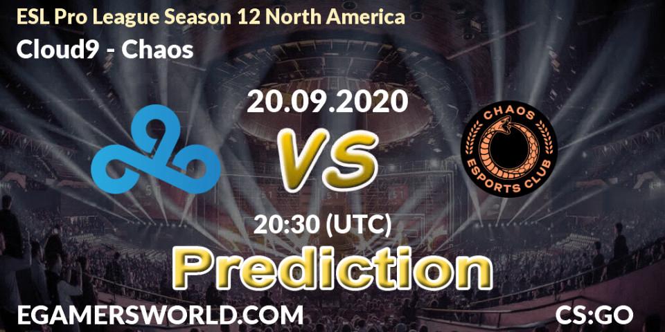 Cloud9 vs Chaos: Match Prediction. 20.09.2020 at 20:30, Counter-Strike (CS2), ESL Pro League Season 12 North America