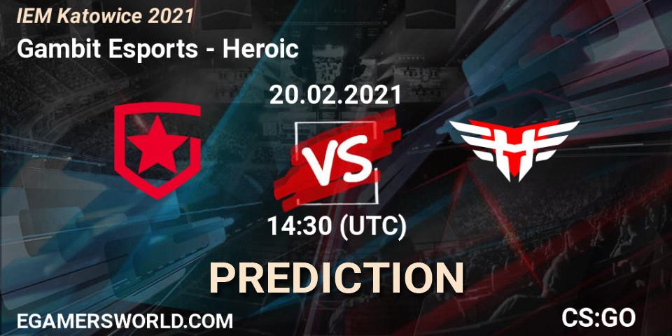Gambit Esports vs Heroic: Match Prediction. 20.02.21, CS2 (CS:GO), IEM Katowice 2021