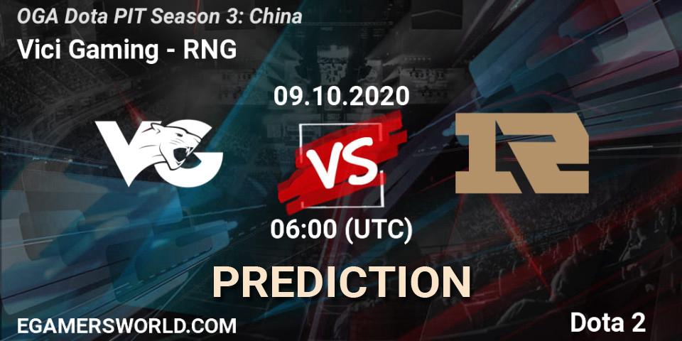 Vici Gaming vs RNG: Match Prediction. 09.10.2020 at 06:00, Dota 2, OGA Dota PIT Season 3: China