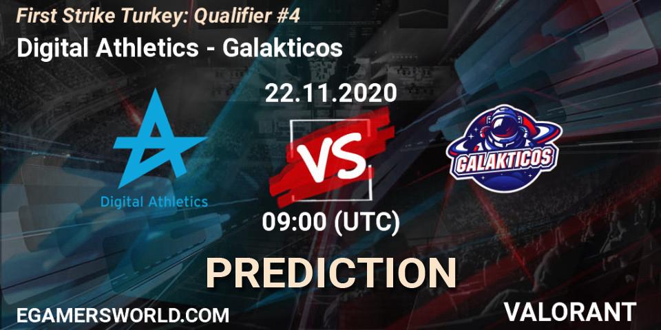 Digital Athletics vs Galakticos: Match Prediction. 22.11.2020 at 09:00, VALORANT, First Strike Turkey: Qualifier #4