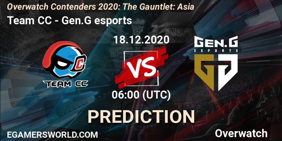 Team CC vs Gen.G esports: Match Prediction. 18.12.20, Overwatch, Overwatch Contenders 2020: The Gauntlet: Asia