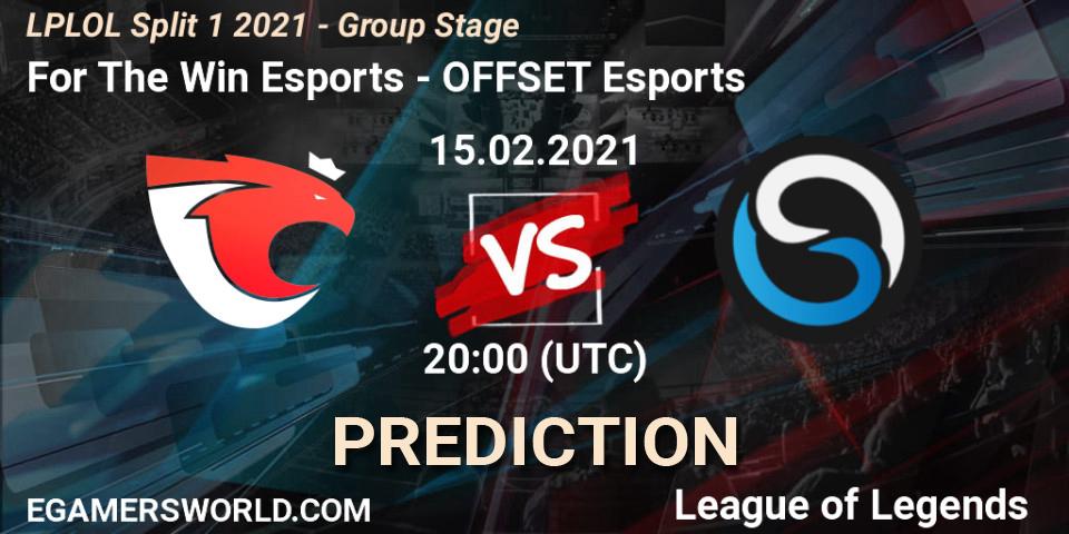 For The Win Esports vs OFFSET Esports: Match Prediction. 15.02.2021 at 20:00, LoL, LPLOL Split 1 2021 - Group Stage