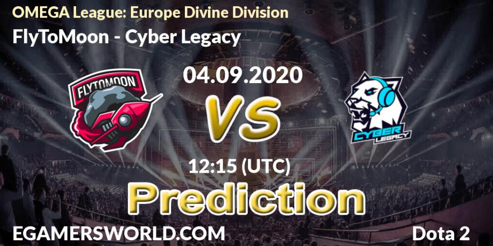 FlyToMoon vs Cyber Legacy: Match Prediction. 04.09.2020 at 12:39, Dota 2, OMEGA League: Europe Divine Division