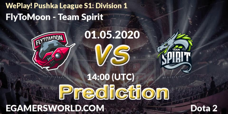 FlyToMoon vs Team Spirit: Match Prediction. 01.05.2020 at 13:13, Dota 2, WePlay! Pushka League S1: Division 1