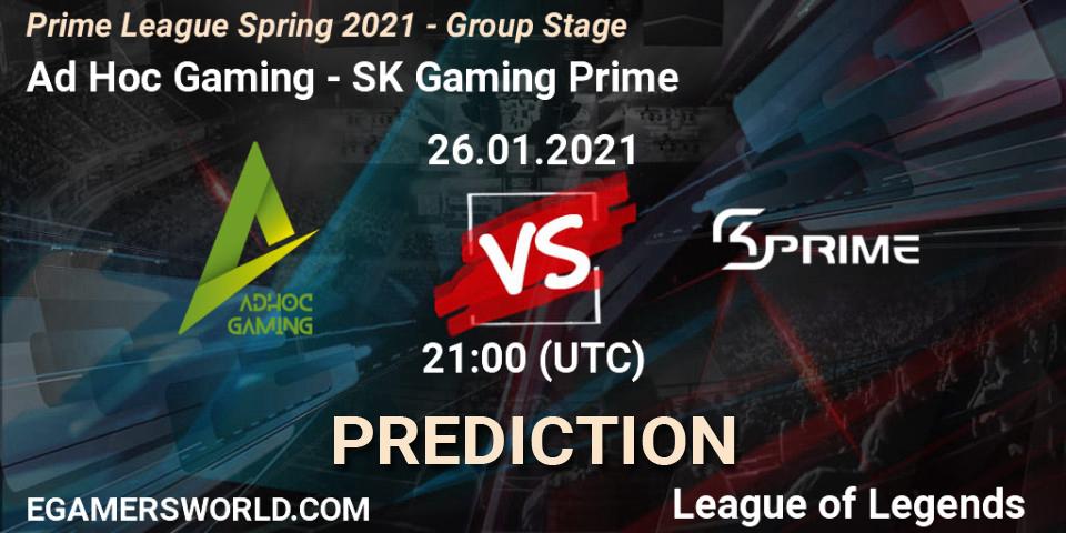 Ad Hoc Gaming vs SK Gaming Prime: Match Prediction. 26.01.21, LoL, Prime League Spring 2021 - Group Stage