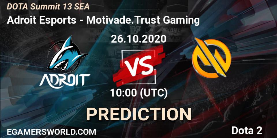 Adroit Esports vs Motivade.Trust Gaming: Match Prediction. 27.10.20, Dota 2, DOTA Summit 13: SEA