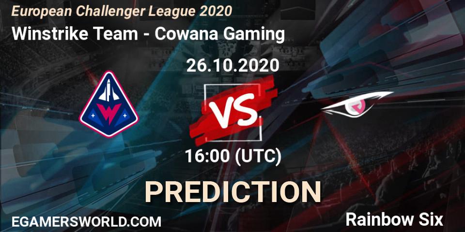 Winstrike Team vs Cowana Gaming: Match Prediction. 26.10.2020 at 16:00, Rainbow Six, European Challenger League 2020