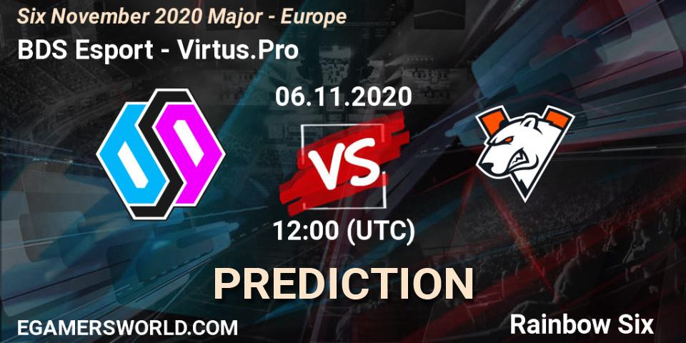 BDS Esport vs Virtus.Pro: Match Prediction. 06.11.2020 at 12:00, Rainbow Six, Six November 2020 Major - Europe