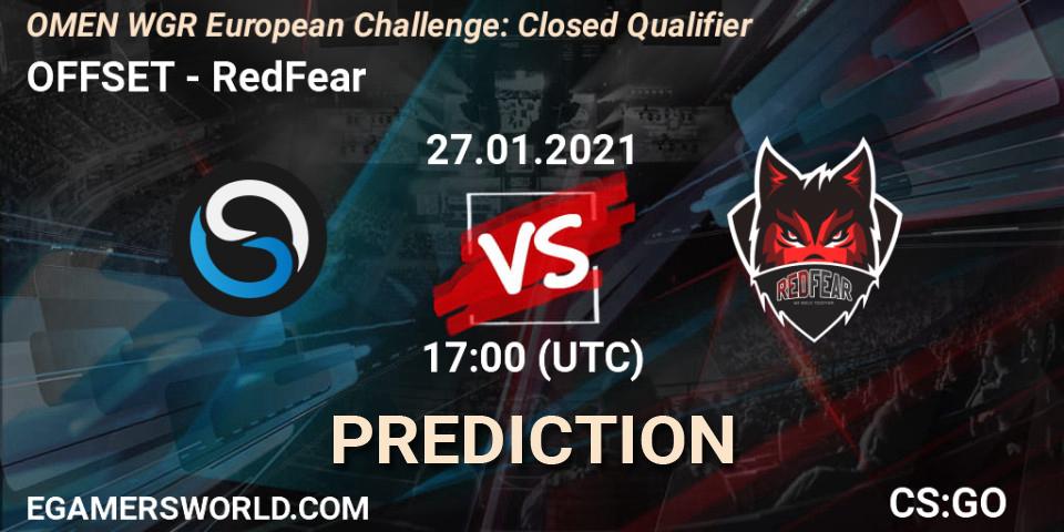 OFFSET vs RedFear: Match Prediction. 27.01.2021 at 17:00, Counter-Strike (CS2), OMEN WGR European Challenge: Closed Qualifier