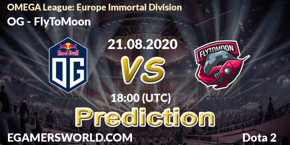 OG vs FlyToMoon: Match Prediction. 21.08.2020 at 19:03, Dota 2, OMEGA League: Europe Immortal Division