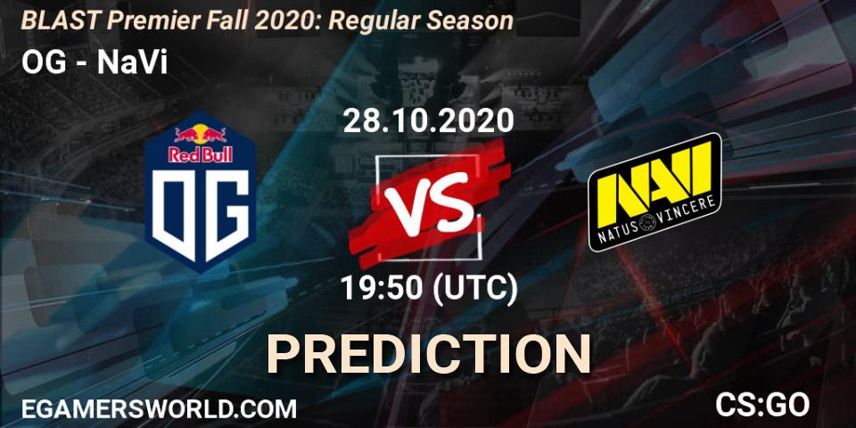 OG vs NaVi: Match Prediction. 28.10.2020 at 19:50, Counter-Strike (CS2), BLAST Premier Fall 2020: Regular Season