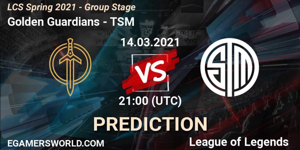 Golden Guardians vs TSM: Match Prediction. 14.03.2021 at 21:00, LoL, LCS Spring 2021 - Group Stage