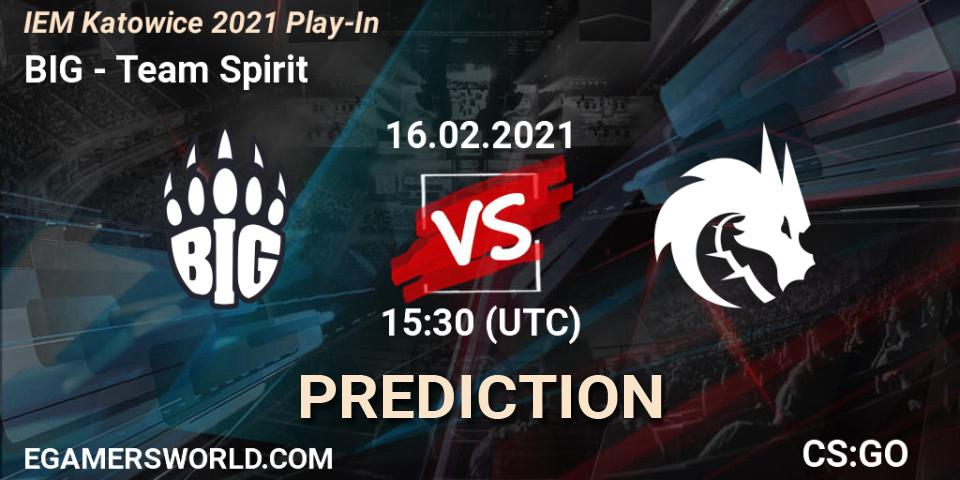 BIG vs Team Spirit: Match Prediction. 16.02.21, CS2 (CS:GO), IEM Katowice 2021 Play-In