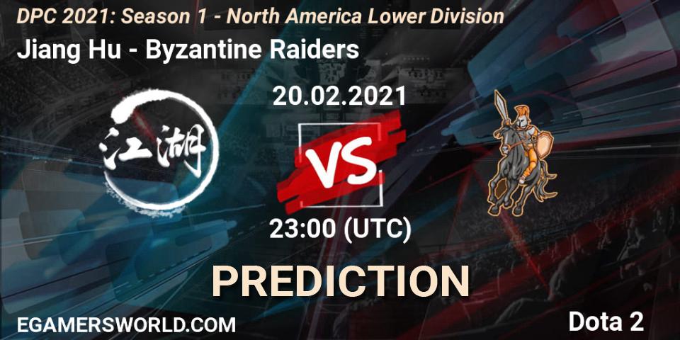 Jiang Hu vs Byzantine Raiders: Match Prediction. 20.02.2021 at 23:00, Dota 2, DPC 2021: Season 1 - North America Lower Division