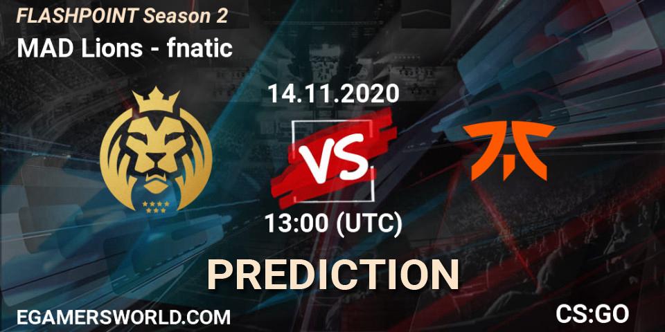 MAD Lions vs fnatic: Match Prediction. 14.11.2020 at 13:00, Counter-Strike (CS2), Flashpoint Season 2