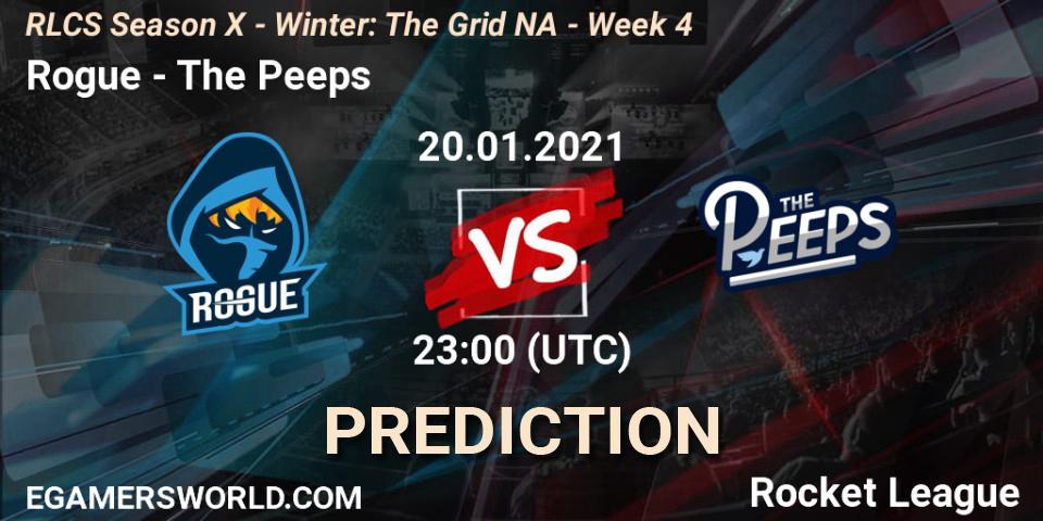 Rogue vs The Peeps: Match Prediction. 20.01.2021 at 23:00, Rocket League, RLCS Season X - Winter: The Grid NA - Week 4