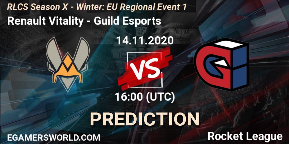 Renault Vitality vs Guild Esports: Match Prediction. 14.11.2020 at 16:00, Rocket League, RLCS Season X - Winter: EU Regional Event 1