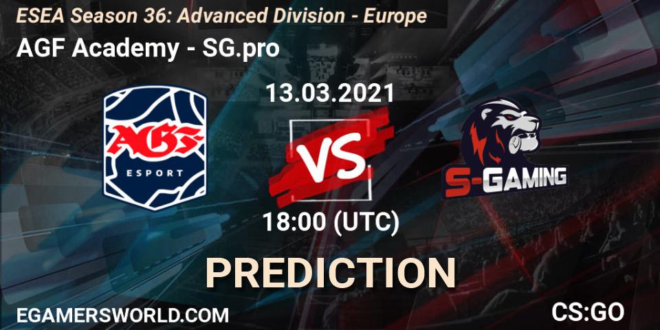 AGF Academy vs SG.pro: Match Prediction. 14.03.2021 at 18:00, Counter-Strike (CS2), ESEA Season 36: Europe - Advanced Division