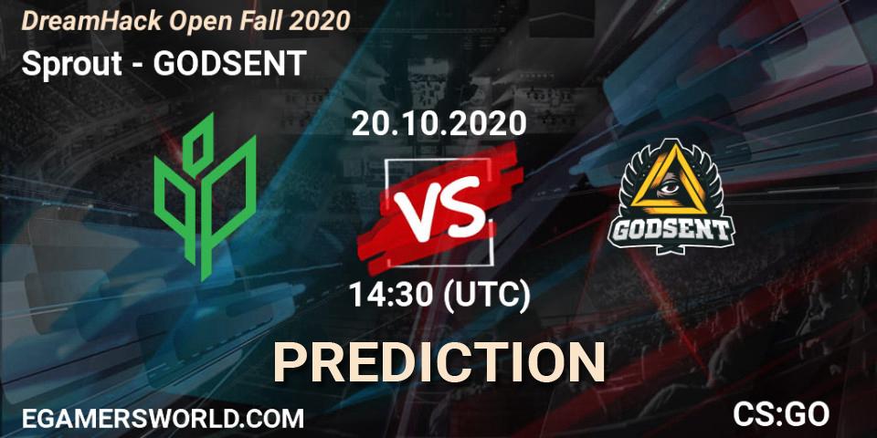 Sprout vs GODSENT: Match Prediction. 20.10.2020 at 14:10, Counter-Strike (CS2), DreamHack Open Fall 2020