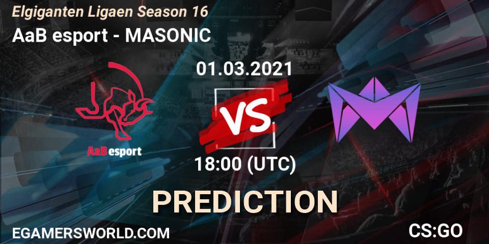 AaB esport vs MASONIC: Match Prediction. 01.03.2021 at 18:00, Counter-Strike (CS2), Elgiganten Ligaen Season 16