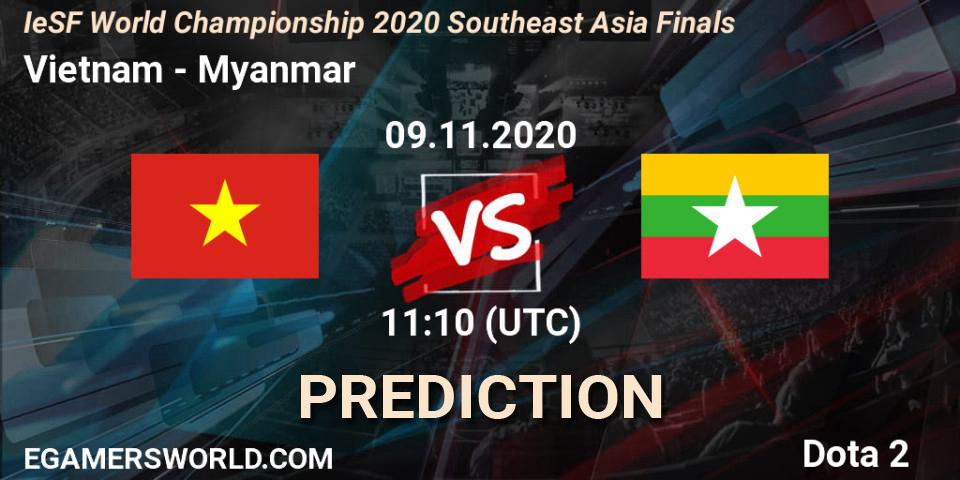 Vietnam vs Myanmar: Match Prediction. 09.11.2020 at 11:14, Dota 2, IeSF World Championship 2020 Southeast Asia Finals