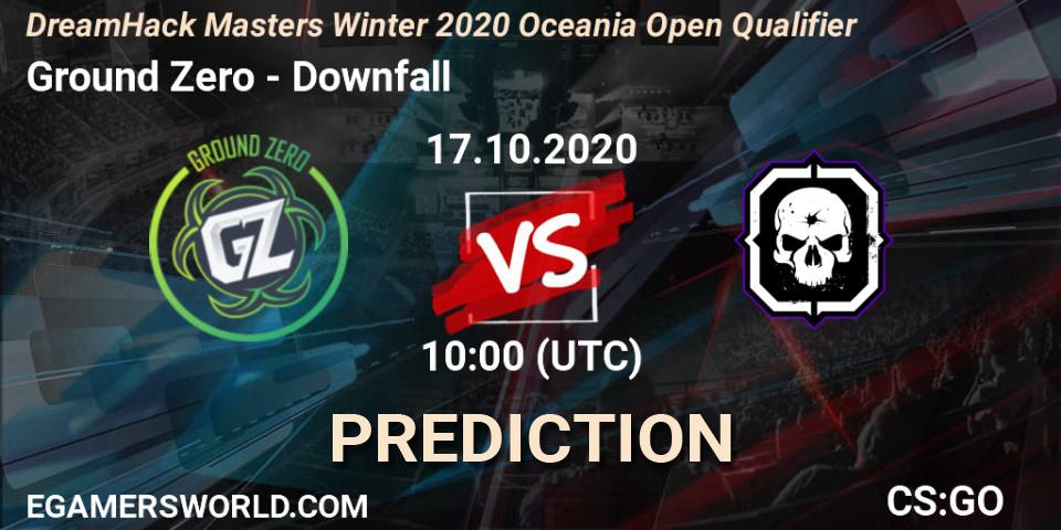 Ground Zero vs Downfall: Match Prediction. 17.10.2020 at 10:00, Counter-Strike (CS2), DreamHack Masters Winter 2020 Oceania Open Qualifier
