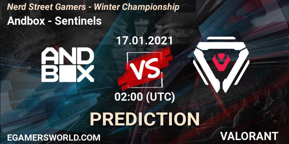 Andbox vs Sentinels: Match Prediction. 17.01.2021 at 00:30, VALORANT, Nerd Street Gamers - Winter Championship