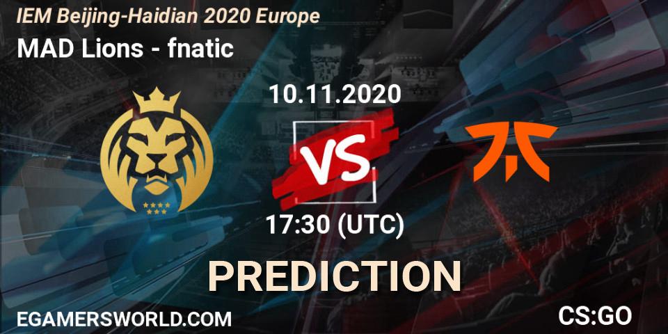 MAD Lions vs fnatic: Match Prediction. 10.11.2020 at 17:30, Counter-Strike (CS2), IEM Beijing-Haidian 2020 Europe