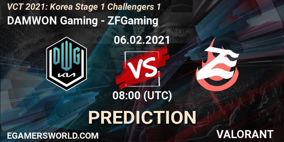 DAMWON Gaming vs ZFGaming: Match Prediction. 06.02.2021 at 08:00, VALORANT, VCT 2021: Korea Stage 1 Challengers 1
