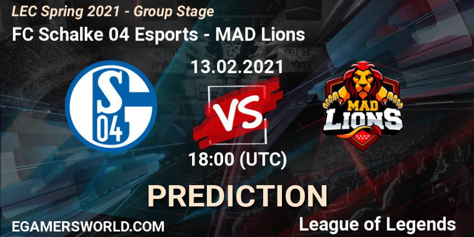 FC Schalke 04 Esports vs MAD Lions: Match Prediction. 13.02.2021 at 18:00, LoL, LEC Spring 2021 - Group Stage