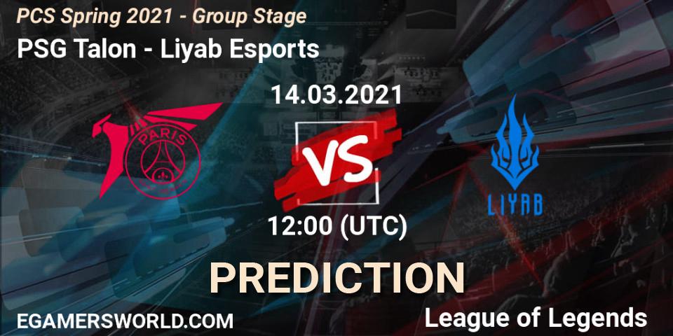 PSG Talon vs Liyab Esports: Match Prediction. 14.03.2021 at 12:00, LoL, PCS Spring 2021 - Group Stage