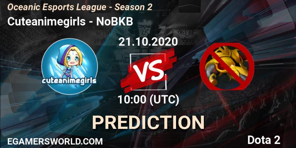 Cuteanimegirls vs NoBKB: Match Prediction. 21.10.2020 at 10:13, Dota 2, Oceanic Esports League - Season 2