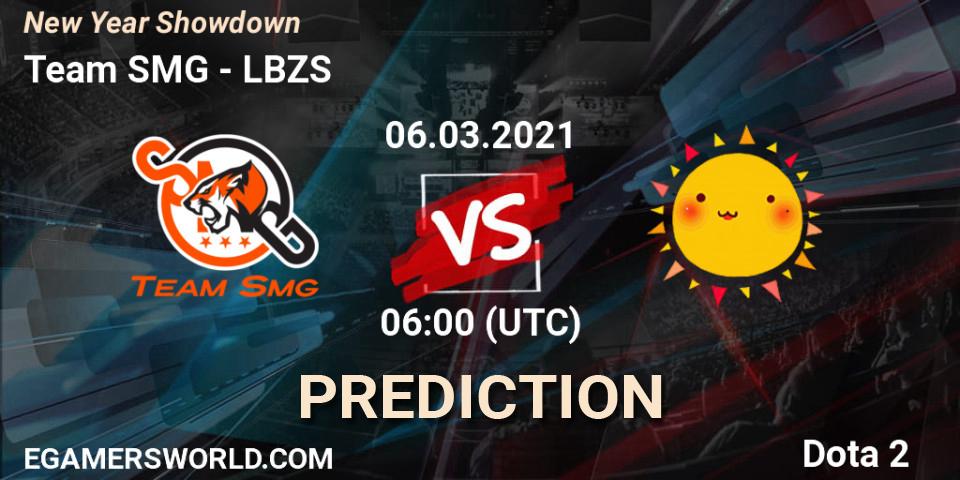 Team SMG vs LBZS: Match Prediction. 06.03.2021 at 06:23, Dota 2, New Year Showdown