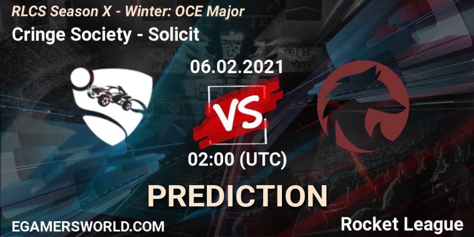 Cringe Society vs Solicit: Match Prediction. 06.02.2021 at 01:45, Rocket League, RLCS Season X - Winter: OCE Major